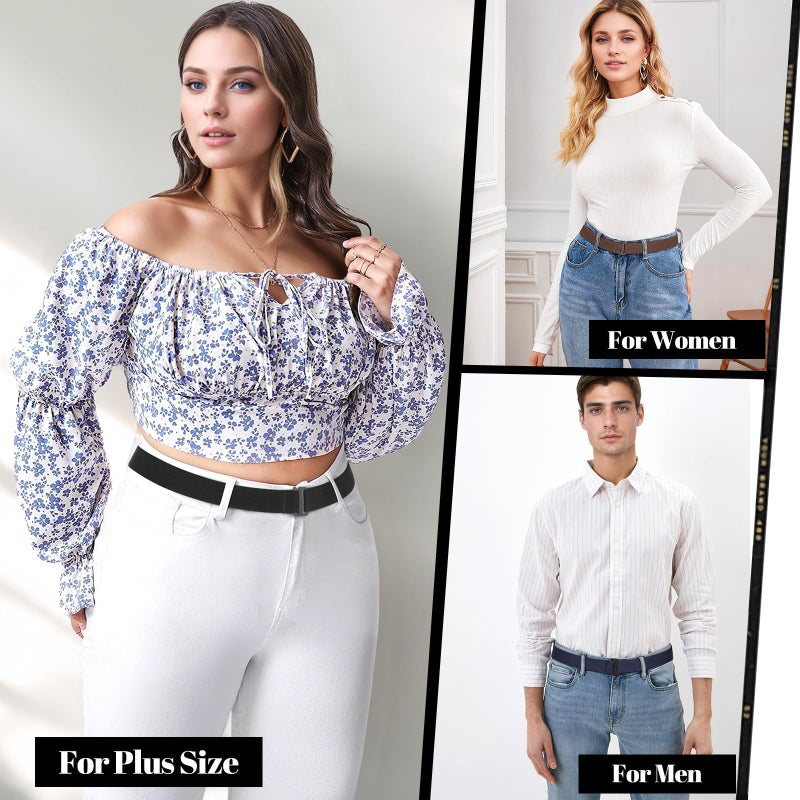 JASGOOD 4 Pack Women Adjustable Crop Top Band Sweater Tuck Band Invisible Strap Belts Elastic Belt For Shirts - Image 3